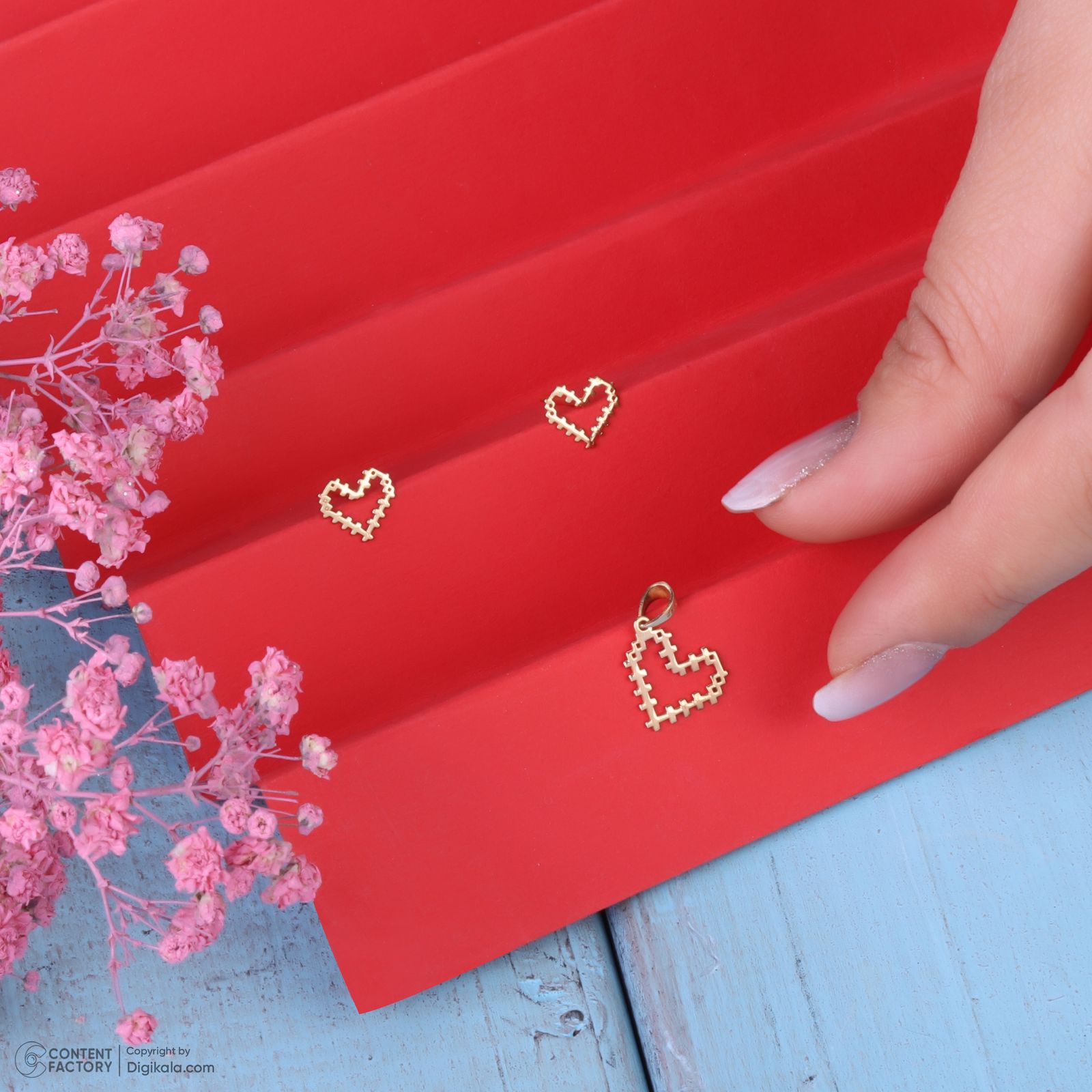 نیم ست طلا 18 عیار زنانه سایا گلد مدل قلبک ns7 -  - 10