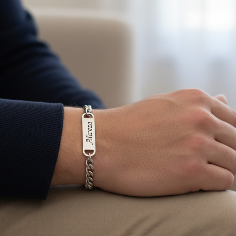 دستبند زنجیری مدل اسم علیرضا
