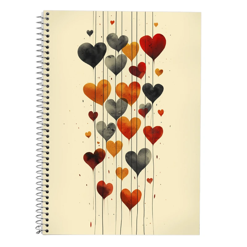 دفتر زبان 50 برگ مدوپد مدل دو خط طرح عاشقانه love کد DF14123