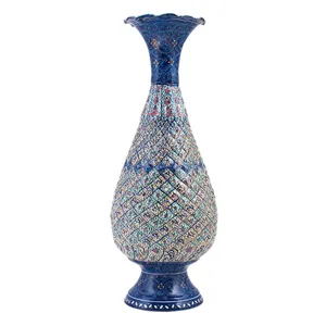 گلدان میناکاری مسی رستا طرح صراحی 80-12-102 ارتفاع 25 سانتی متر