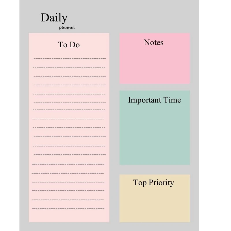 کاغذ یادداشت A5 مدل Daily planner to do list کد 954 بسته 20 عددی