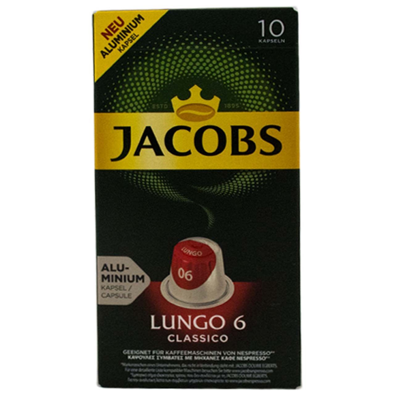 کپسول قهوه جاکوبز مدل Lungo Classico بسته 10 عددی