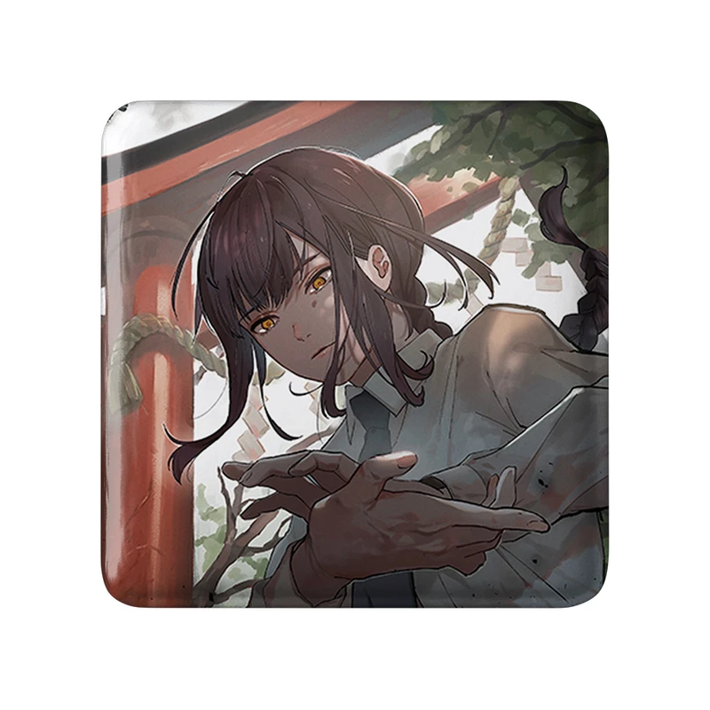 مگنت خندالو طرح ماکیما انیمه مرد اره ای Chainsaw Man  مدل مربعی کد 22306