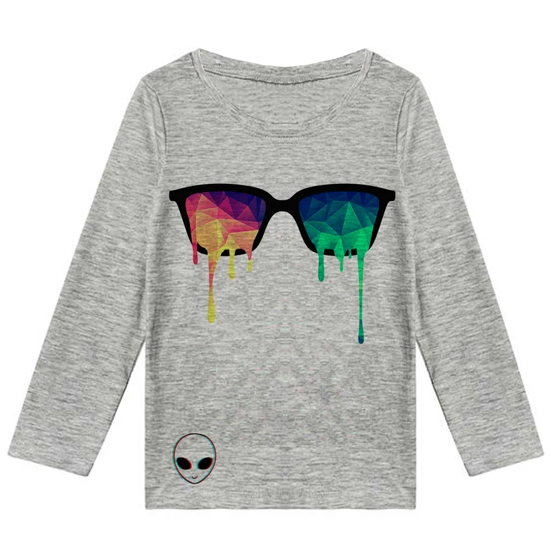تی شرت آستین بلند پسرانه مدل عینک رنگی F153