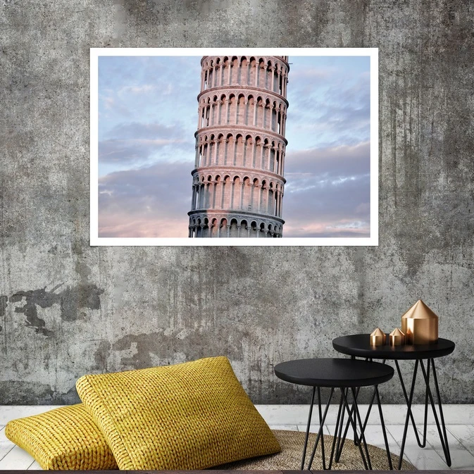 تابلو بکلیت طرح منظره برج کج پیزا ایتالیا مدل قاب شاسی W-s8129