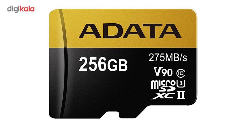 کارت حافظه microSDXC ای دیتا مدل Premier ONE V90 کلاس 10 استاندارد UHS-II U3 سرعت 275MBps ظرفیت 256 گیگابایت