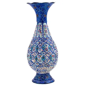 گلدان میناکاری مسی رستا طرح صراحی 66-12-102 ارتفاع 16  سانتی متر