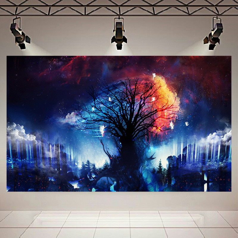 تابلو بوم طرح تک درخت مدل Where Fairies Live کد AR3240