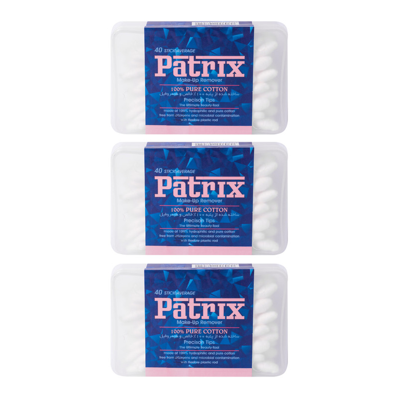 گوش پاک کن پاتریکس مدل Pure Cotton مجموعه 3 عددی