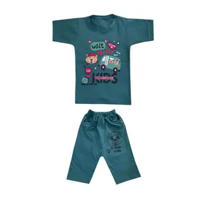 ست تی شرت و شلوارک بچگانه مدل خرس رنگ آبی