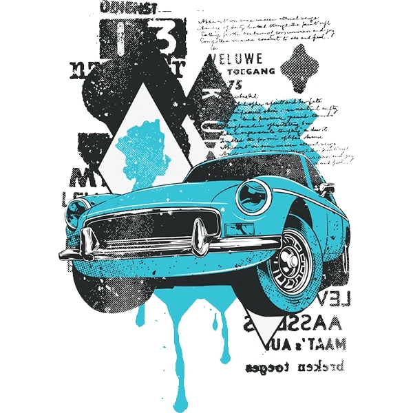 استیکر پارچه و لباس پاد آفرین طرح ماشین کد 3290