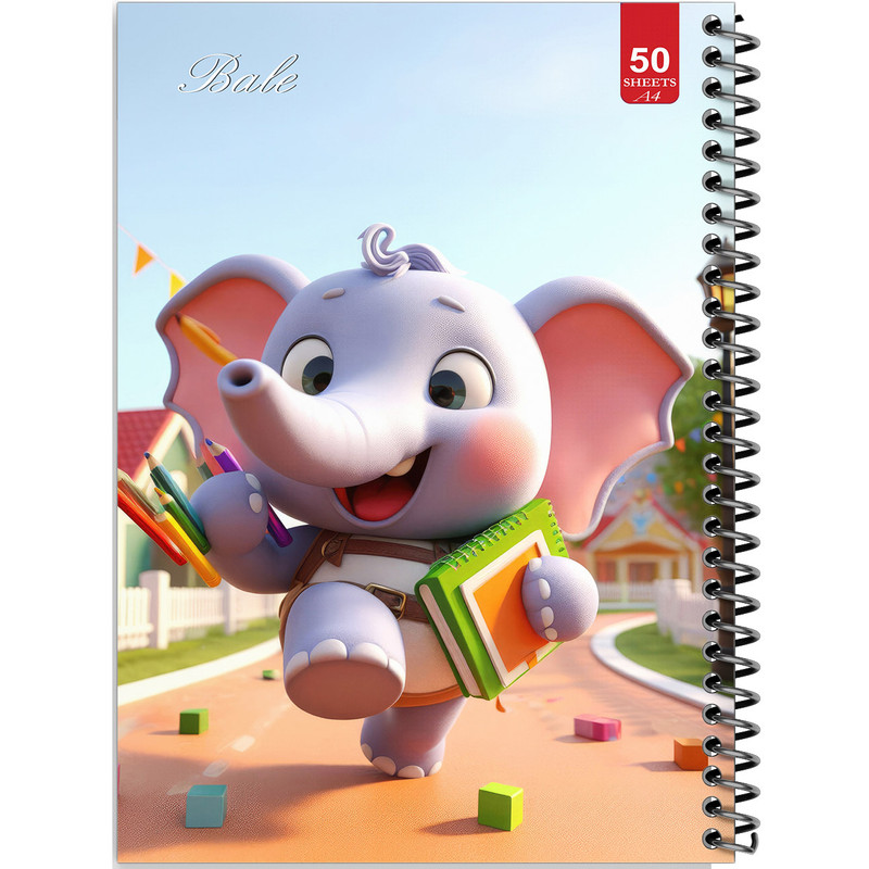 دفتر نقاشی 50 برگ انتشارات بله طرح فیل کوچولوی نقاش کد A4-L271