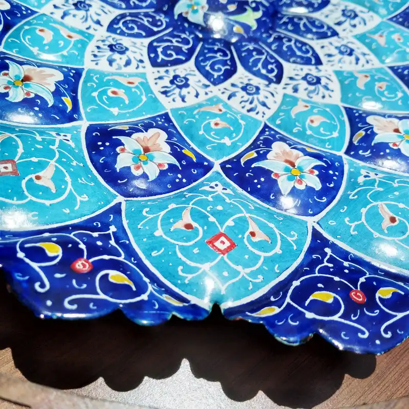 بشقاب میناکاری مدل گل کد 0023