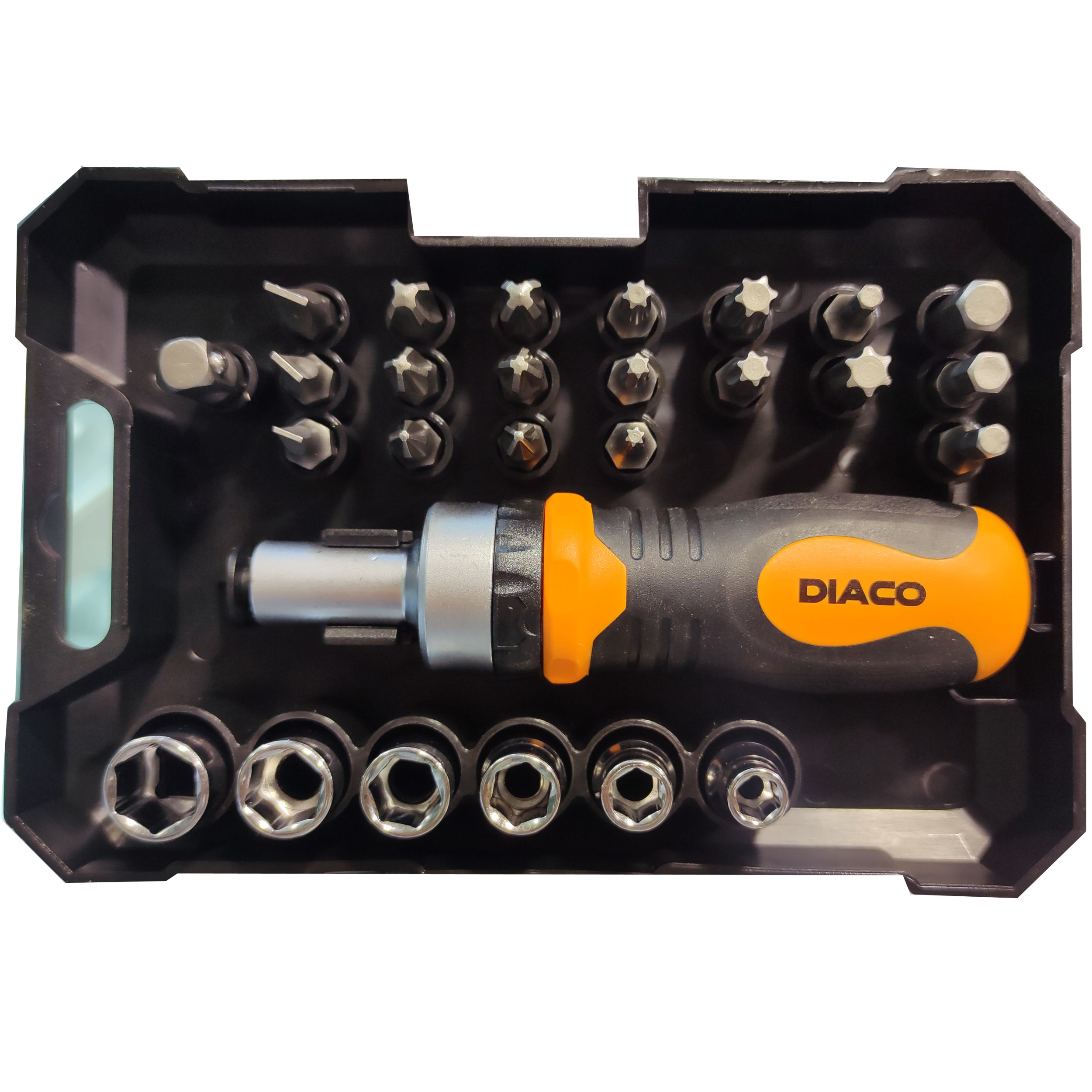 مجموعه 27 عددی پیچ گوشتی دیاکو جغجغه ای و سری بکس مدل 8848