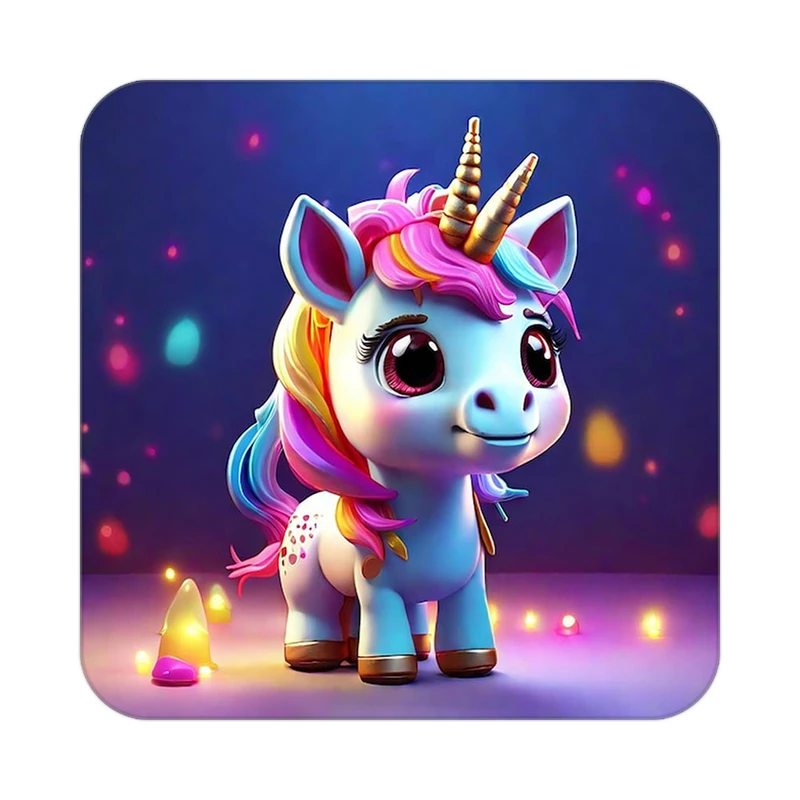 زیر لیوانی کاکتی طرح اسب تک شاخ و یونیکورن مدل mp30801