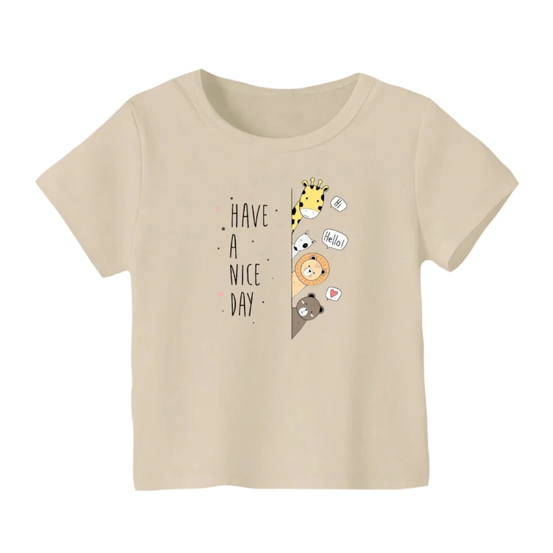 تی شرت آستین کوتاه بچگانه مدل حیوانات بامزه کد ۲