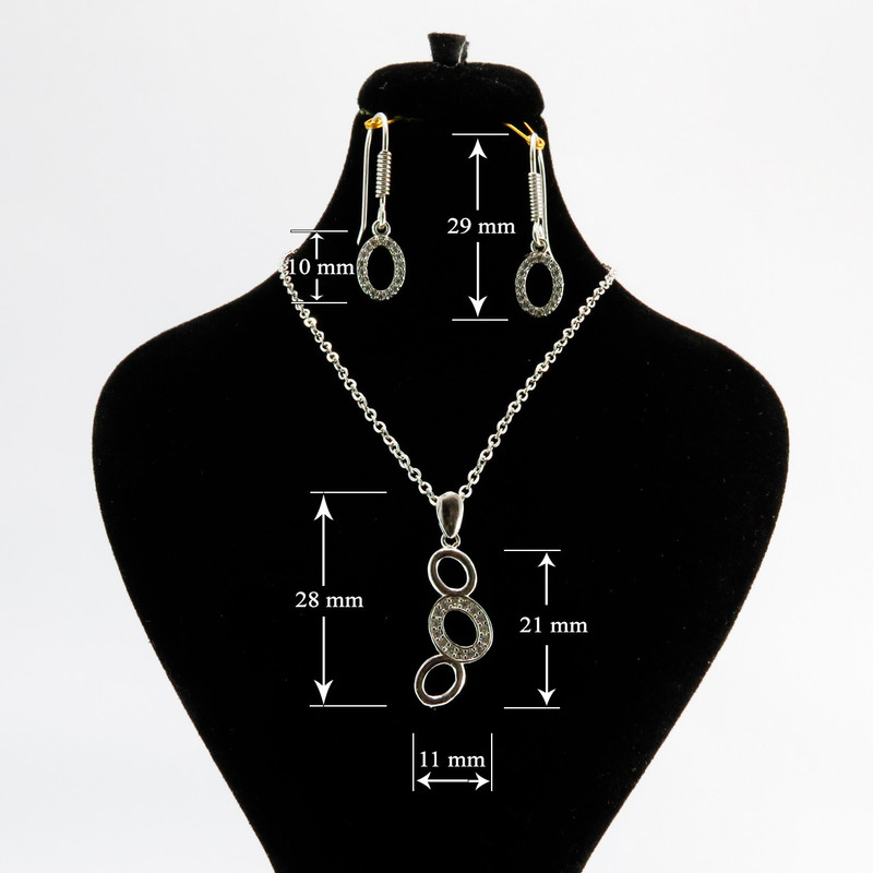 نیم ست نقره زنانه کد AV049