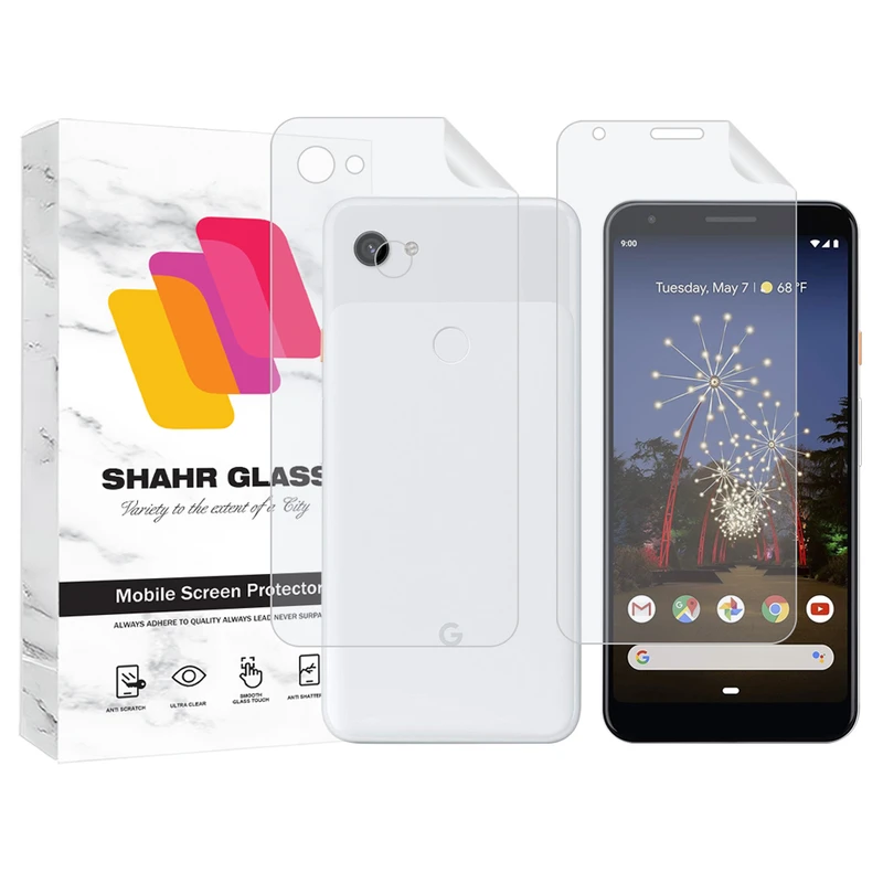 محافظ صفحه نمایش شهر گلس مدل MTNANFBSH مناسب برای گوشی موبایل گوگل Pixel 3a XL به همراه محافظ پشت گوشی