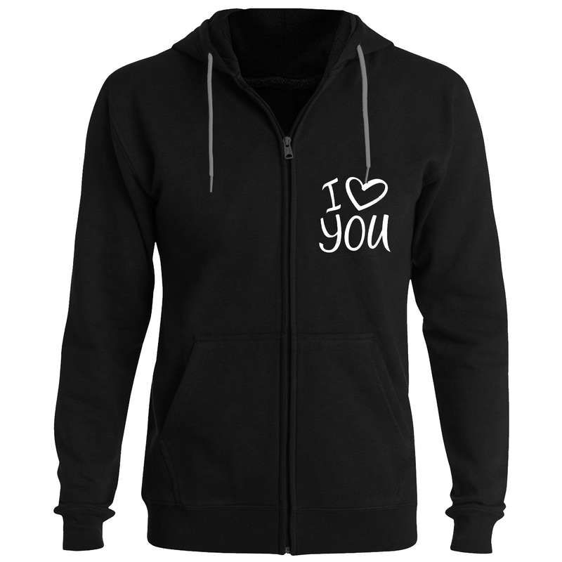 سویشرت دخترانه مدل F25 I LOVE YOU رنگ مشکی