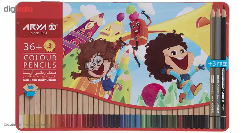 مداد رنگی 36+3 رنگ آریا مدل 3023