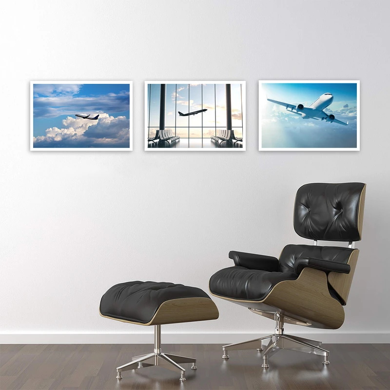 تابلو بکلیت طرح شرکت هواپیمایی مدل شاین اکلیلی W-673 مجموعه 3 عددی