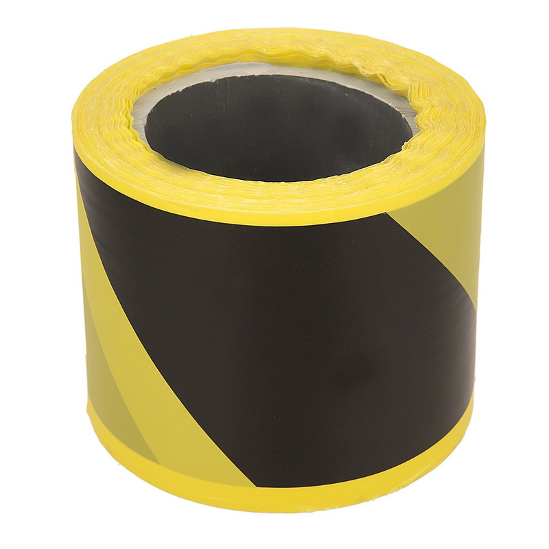 نوار خطر مدل راه راه زرد مشکی 120 متری بسته 5 عددی