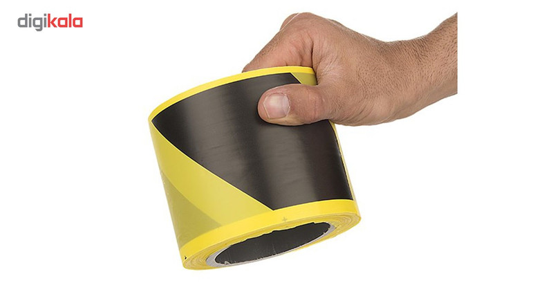 نوار خطر مدل راه راه زرد مشکی 120 متری بسته 5 عددی