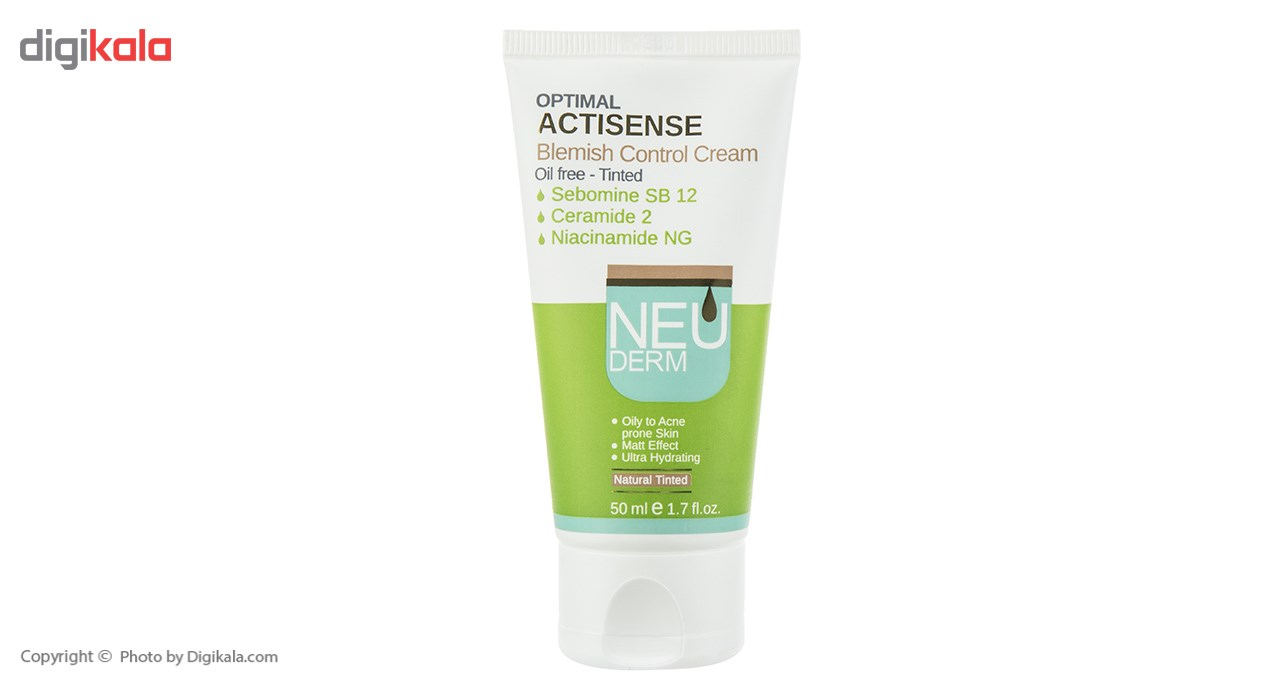 کرم رنگی پوشاننده نئودرم سری Optimal Actisense حجم 50 میلی لیتر