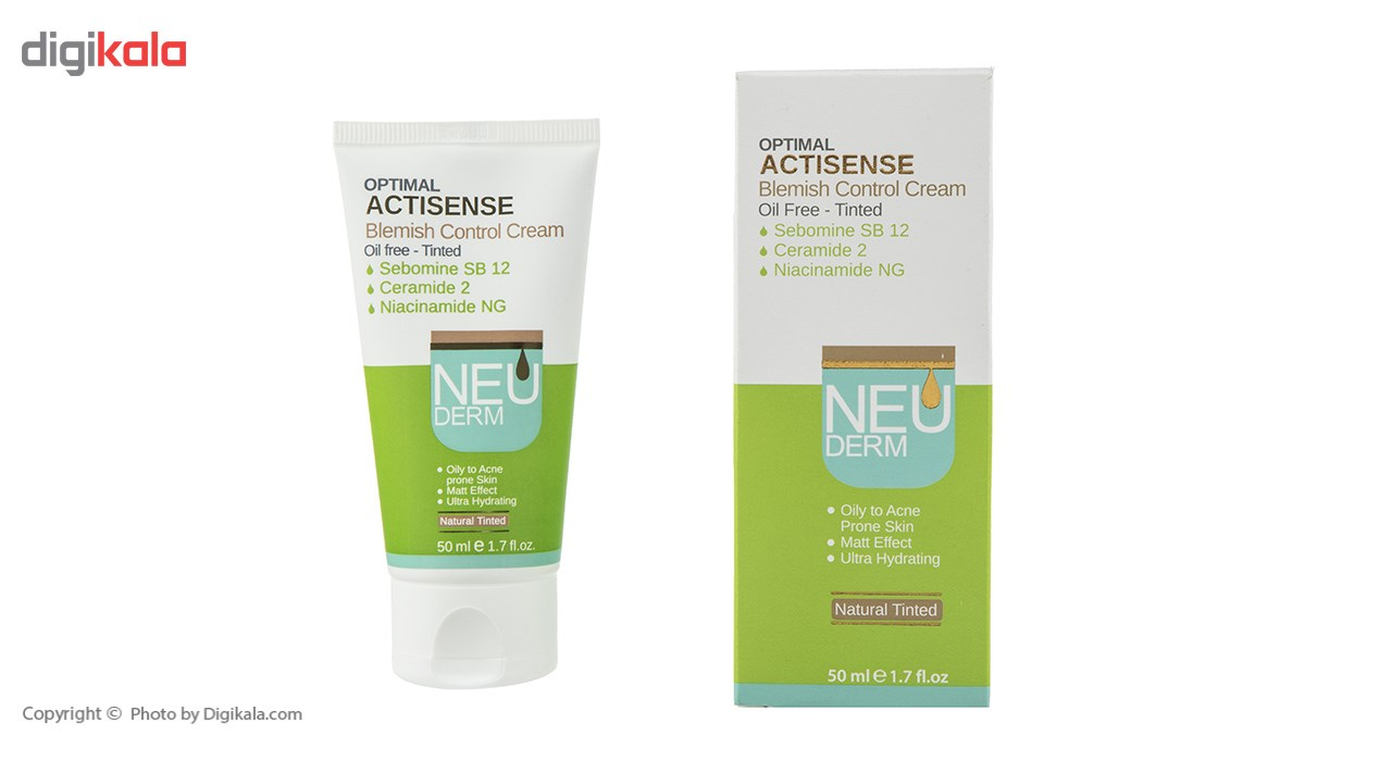 کرم رنگی پوشاننده نئودرم سری Optimal Actisense حجم 50 میلی لیتر