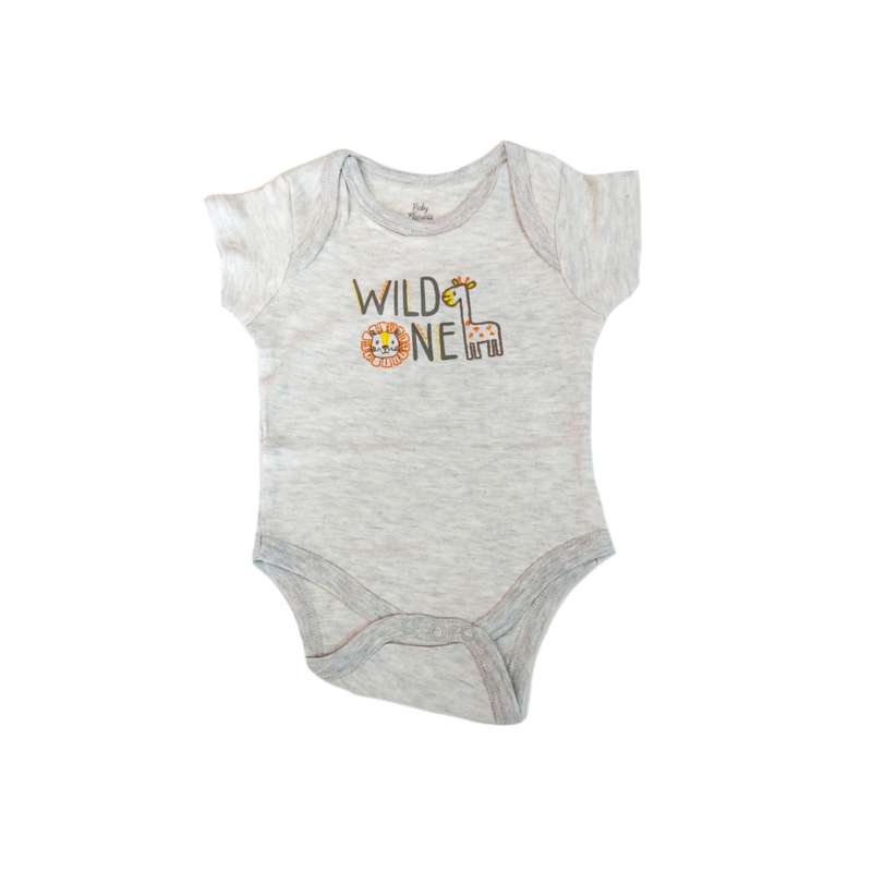 بادی آستین کوتاه نوزادی مدل WILD کد 0409