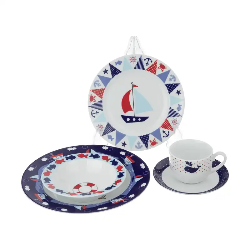 ظرف غذا 5 تکه کودک چینی زرین ایران مدل BOAT