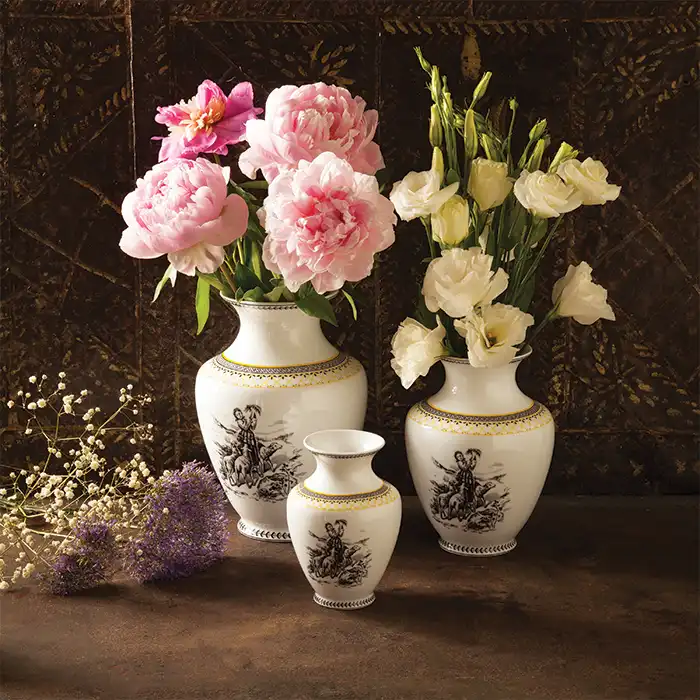 گلدان دکوری چینی زرین ایران مدل رعنا کد 14 ویلیج درجه یک