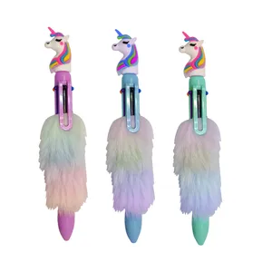 خودکار مدل یونیکورن 6 رنگ خز دار بسته 3 عددی