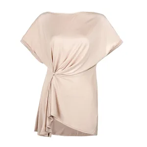 بلوز آستین کوتاه زنانه جین وست مدل یقه قایقی کد 20293 رنگ صورتی