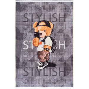 فرش ماشینی 700 شانه محتشم زمینه طوسی حاشیه طوسی مدل 25KM0090