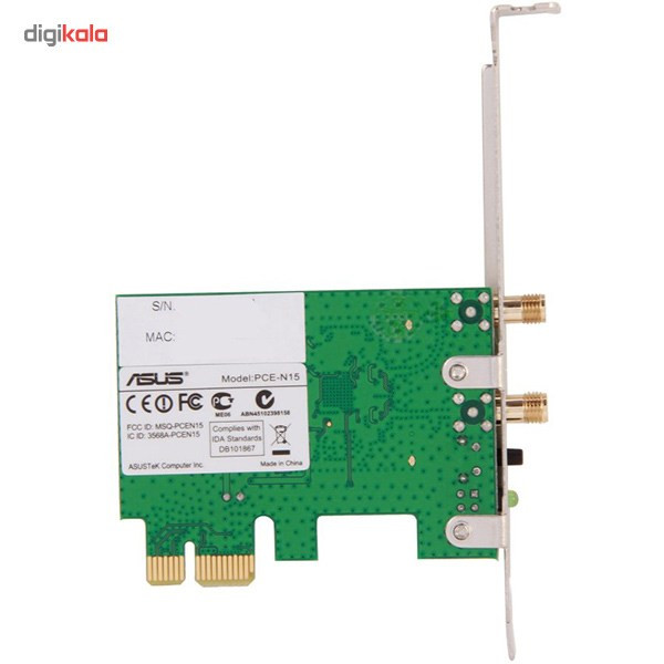 کارت شبکه PCI Express بی‌سیم N300 ایسوس مدل PCE-N15 1