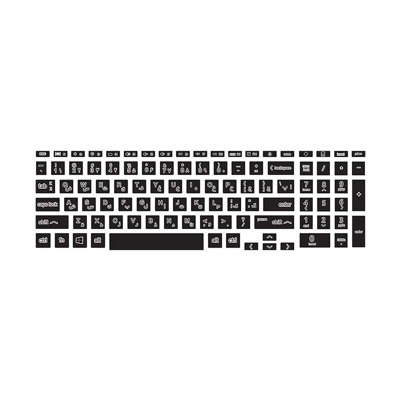 برچسب حروف فارسی کیبورد توییجین و موییجین مدل black 01 مناسب برای لپ تاپ اچ پی  victus 15