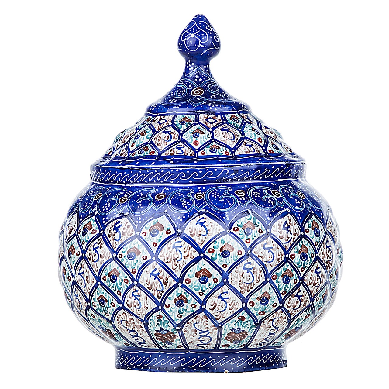 قندان مسی میناکاری شده اثر سلطانی طرح 3