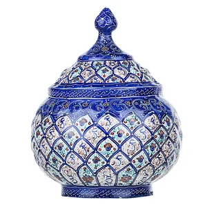 قندان مسی میناکاری شده اثر سلطانی طرح 3