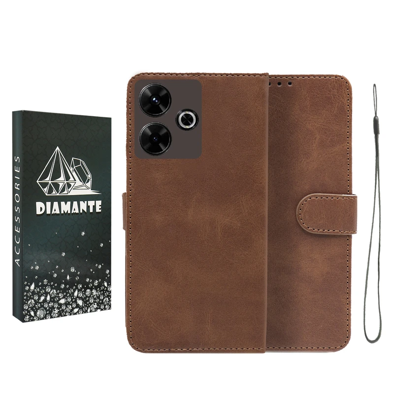 کیف کلاسوری دیامانته مدل Bandaviz Bk مناسب برای گوشی موبایل شیائومی Poco M6 به همراه بندآویز