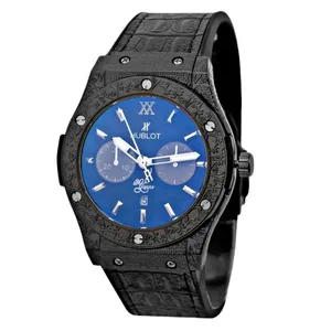 ساعت مچی عقربه‌ای مردانه هابلوت مدل حکاکی چرمی Mshk_rfl