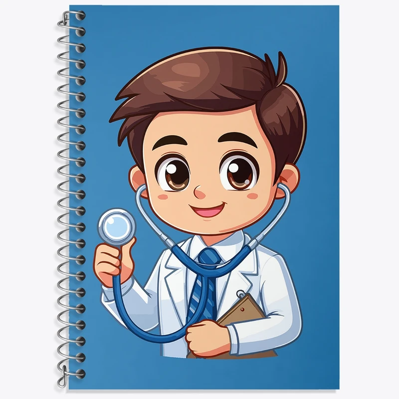 دفتر لغت 50 برگ خندالو طرح پزشک و پرستار کودکانه کد 36491