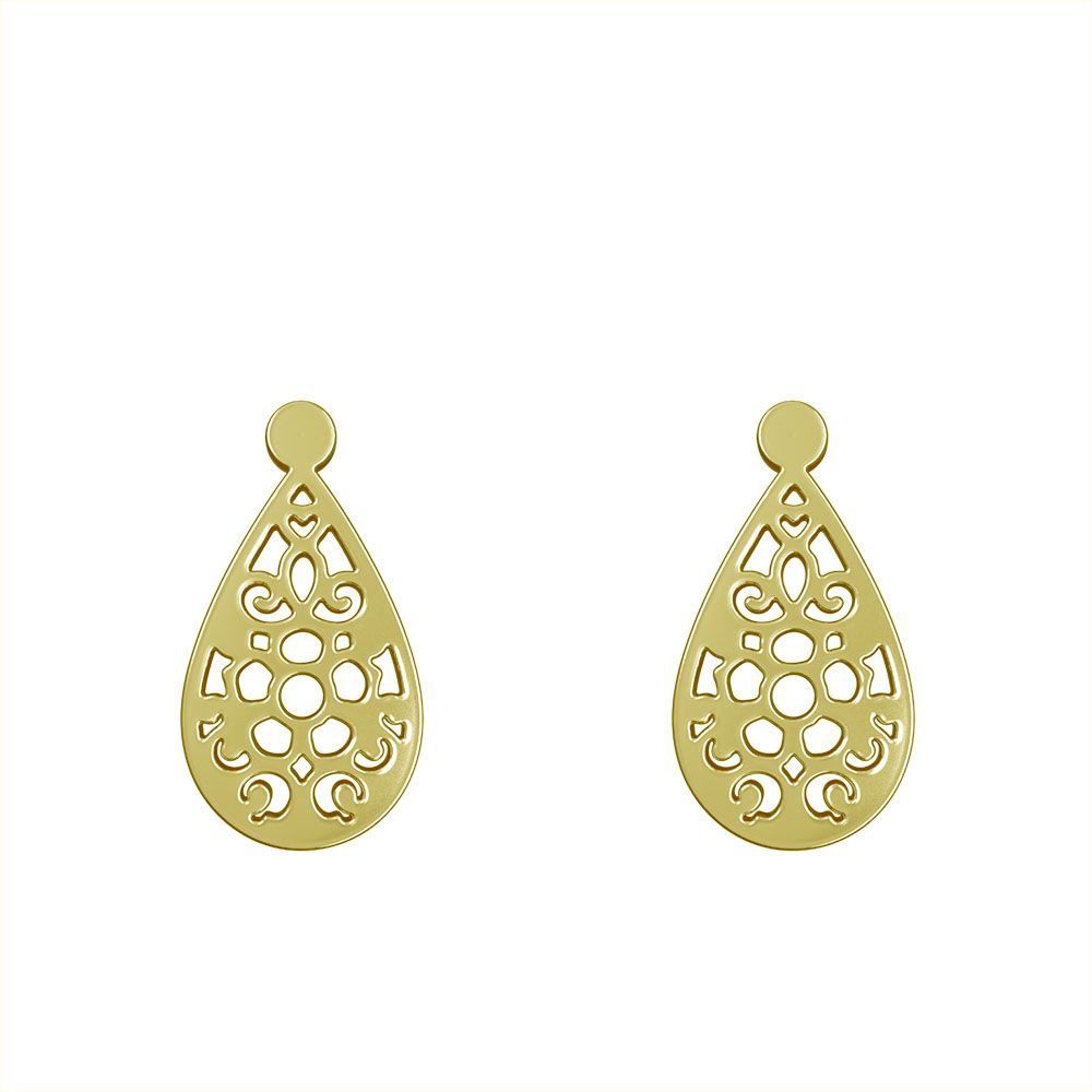 گوشواره طلا 18 عیار زنانه مدوپد مدل سنتی کد GA1-12082 -  - 2