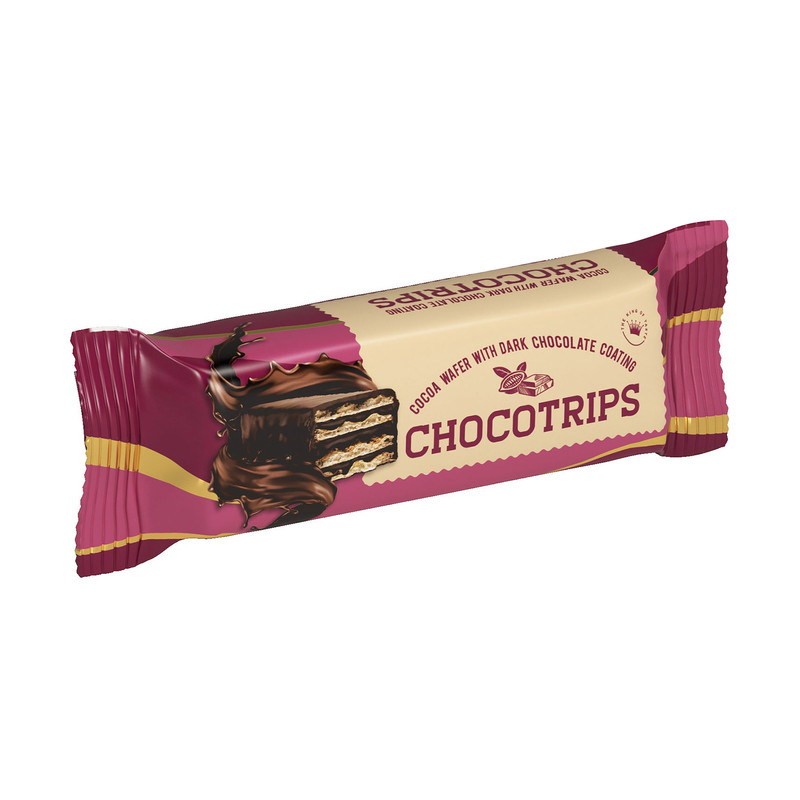 ويفر کاکائويی با روکش شکلات تلخ چوکو تريپس - 50 گرم