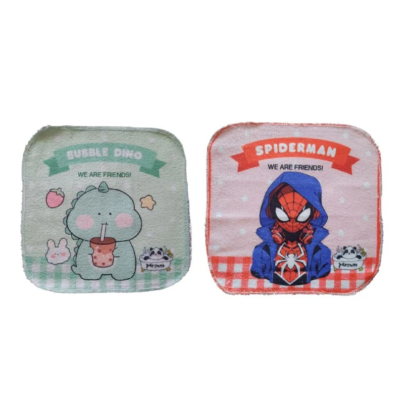 حوله دست و صورت کودک مدل مرد عنکبوتی و دینو سایز 20x20 سانتی متر