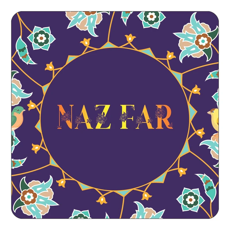 مگنت کاکتی طرح اسم نازفر naz far مدل گل و بلبل کد mg16245