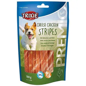 غذای تشویقی سگ تریکسی مدل Cheese Chicken Stripes کد 31586 وزن 100 گرم