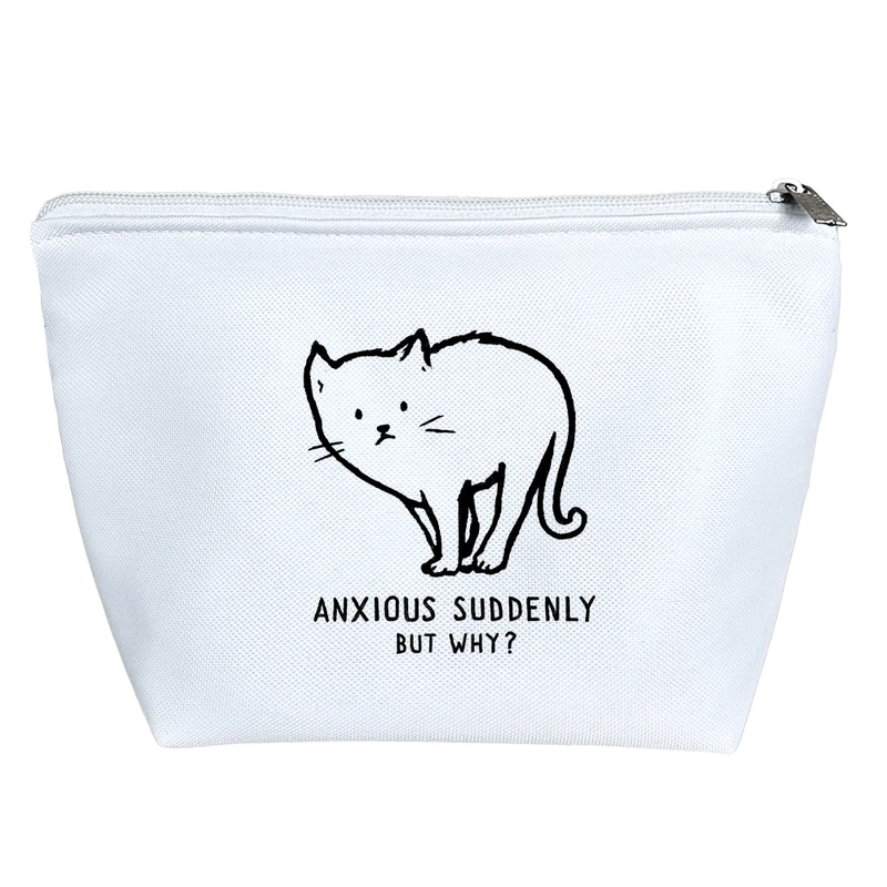 کیف لوازم آرایش دخترانه خندالو مدل گربه مضطرب کد 3431