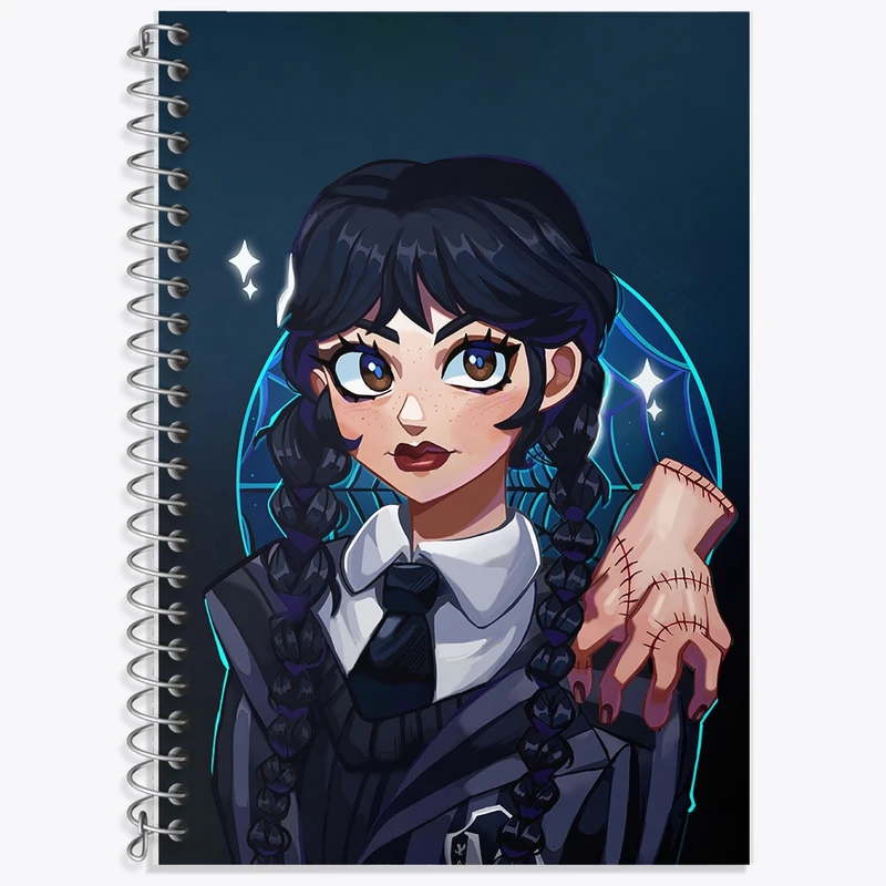 دفتر زبان 50 برگ خندالو مدل دو خط طرح ونزدی (Wednesday) کد F2469