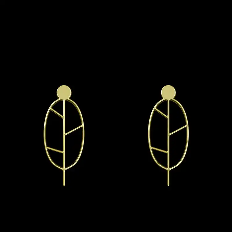 گوشواره طلا 18 عیار زنانه مدوپد مدل برگ کد GA1-15865